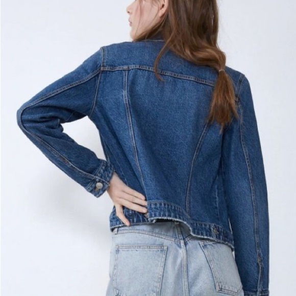 Zara Dark Wash Denim Jean Jacket - Picture 11 of 11